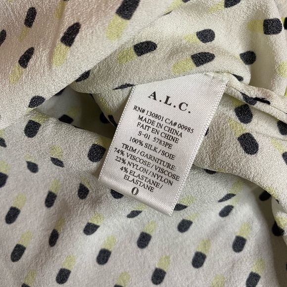 A.L.C. Silk Polkadot Printed Top - Picture 5 of 7
